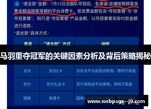 马羽重夺冠军的关键因素分析及背后策略揭秘