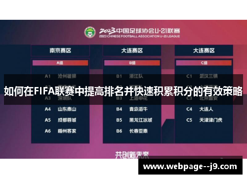 如何在FIFA联赛中提高排名并快速积累积分的有效策略 如何在FIFA联赛中提高排名并快速积累积分的有效策略